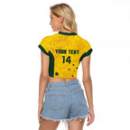 Custom Bowls Australia Raglan Cropped T Shirt Marble National Color - Aussie Hoodie