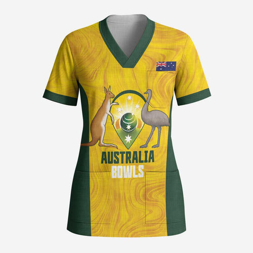 Custom Bowls Australia Scrub Top Marble National Color - Aussie Hoodie