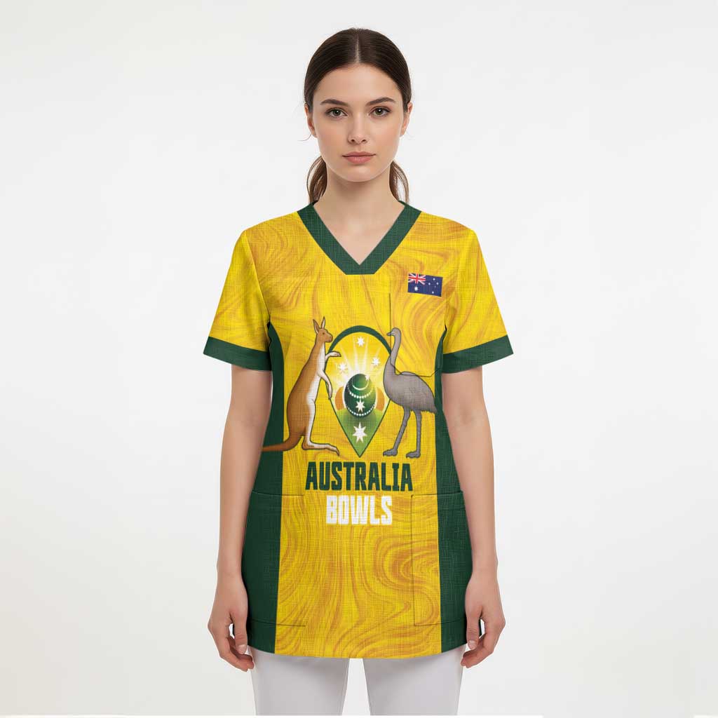 Custom Bowls Australia Scrub Top Marble National Color - Aussie Hoodie