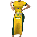 Custom Bowls Australia Short Sleeve Bodycon Dress Marble National Color - Aussie Hoodie