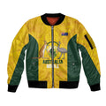 Custom Bowls Australia Sleeve Zip Bomber Jacket Marble National Color - Aussie Hoodie
