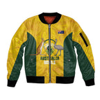 Custom Bowls Australia Sleeve Zip Bomber Jacket Marble National Color - Aussie Hoodie