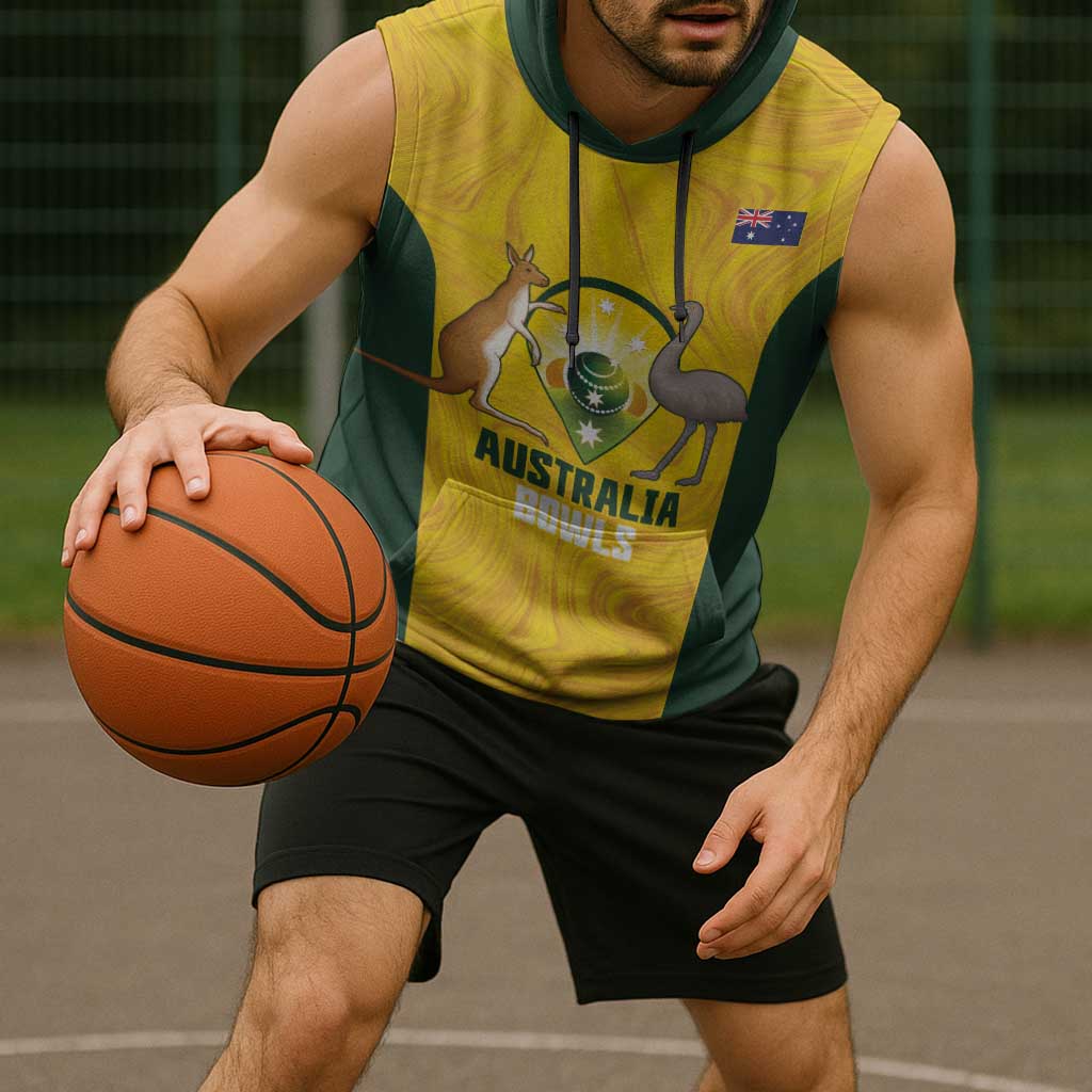 Custom Bowls Australia Sleeveless Hoodie Marble National Color - Aussie Hoodie