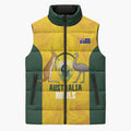 Custom Bowls Australia Sleeveless Puffer Jacket Marble National Color - Aussie Hoodie