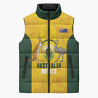 Custom Bowls Australia Sleeveless Puffer Jacket Marble National Color - Aussie Hoodie