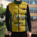 Custom Bowls Australia Sleeveless Puffer Jacket Marble National Color - Aussie Hoodie