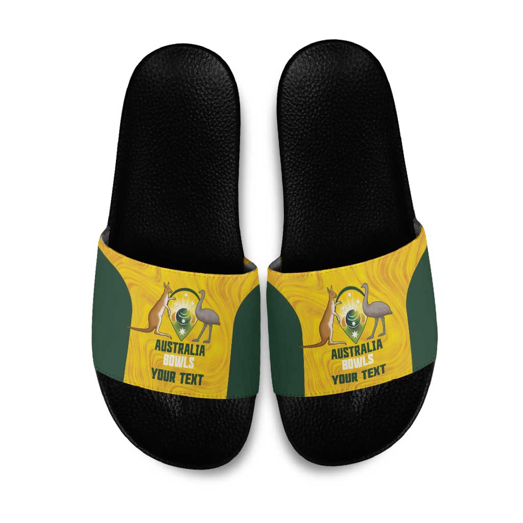 Custom Bowls Australia Slide Sandals Marble National Color - Aussie Hoodie