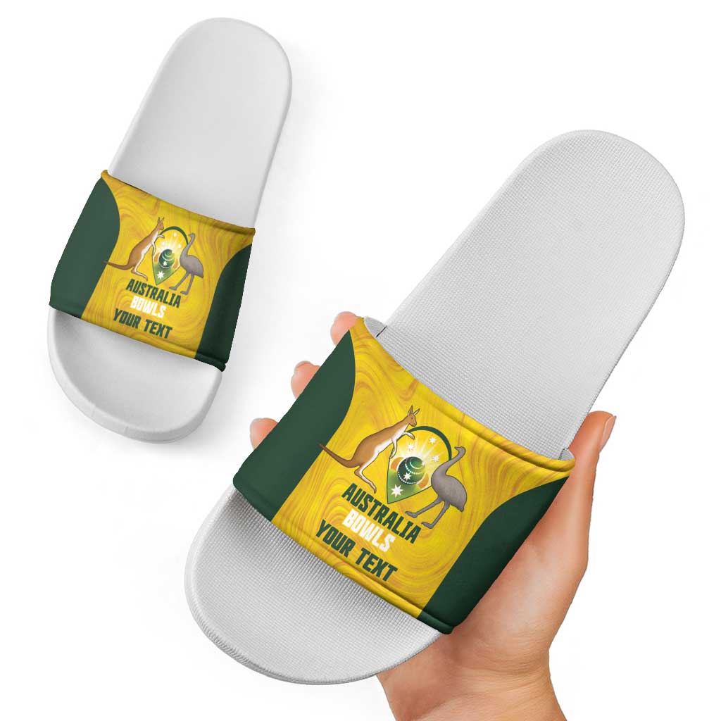 Custom Bowls Australia Slide Sandals Marble National Color - Aussie Hoodie