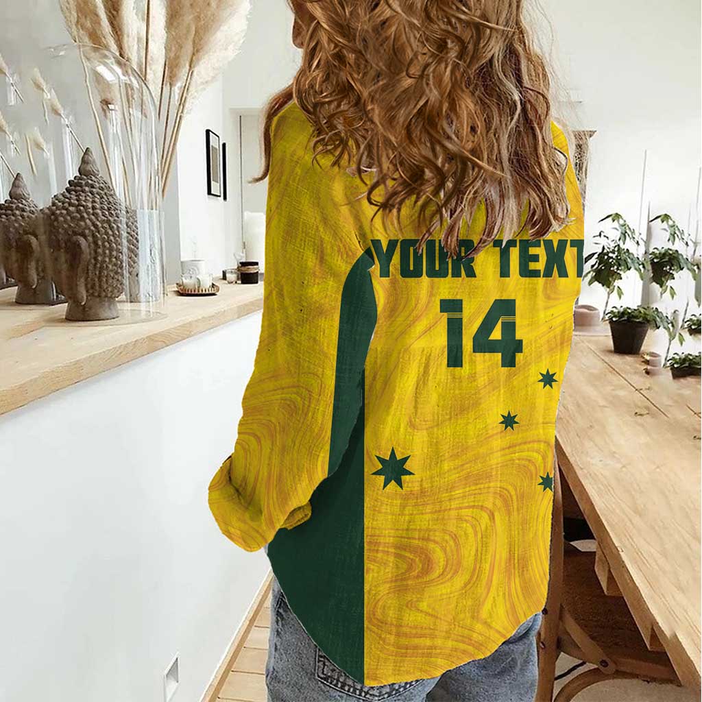 Custom Bowls Australia Women Casual Shirt Marble National Color - Aussie Hoodie