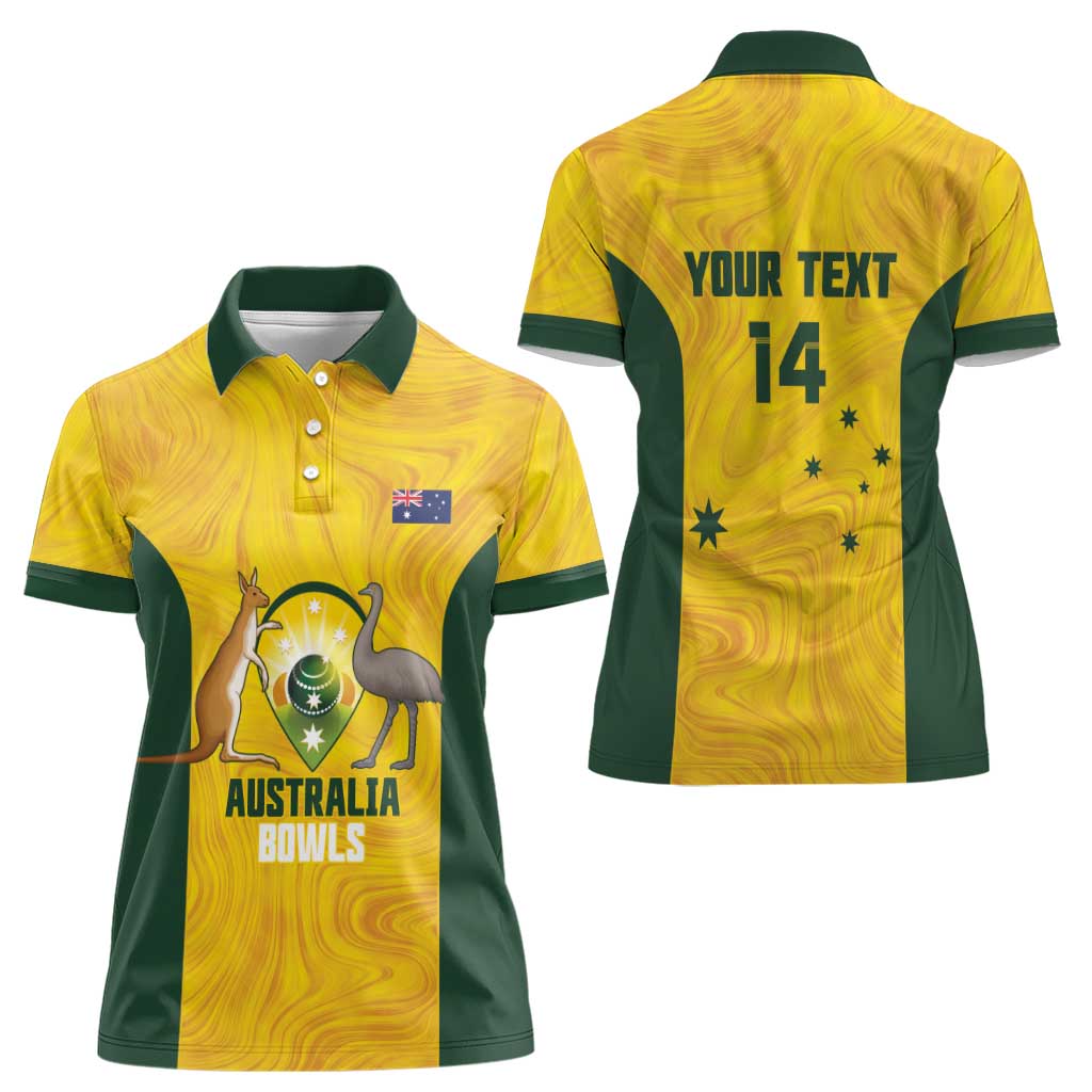Custom Bowls Australia Women Polo Shirt Marble National Color - Aussie Hoodie