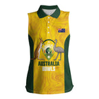 Custom Bowls Australia Women Sleeveless Polo Shirt Marble National Color - Aussie Hoodie