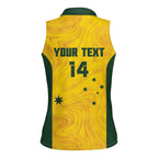 Custom Bowls Australia Women Sleeveless Polo Shirt Marble National Color - Aussie Hoodie