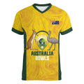 Custom Bowls Australia Women V-Neck T-Shirt Marble National Color - Aussie Hoodie