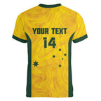 Custom Bowls Australia Women V-Neck T-Shirt Marble National Color - Aussie Hoodie