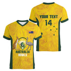 Custom Bowls Australia Women V-Neck T-Shirt Marble National Color - Aussie Hoodie