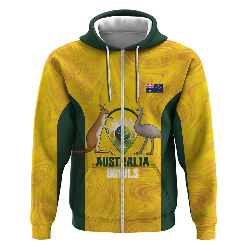Custom Bowls Australia Zip Hoodie Marble National Color - Aussie Hoodie