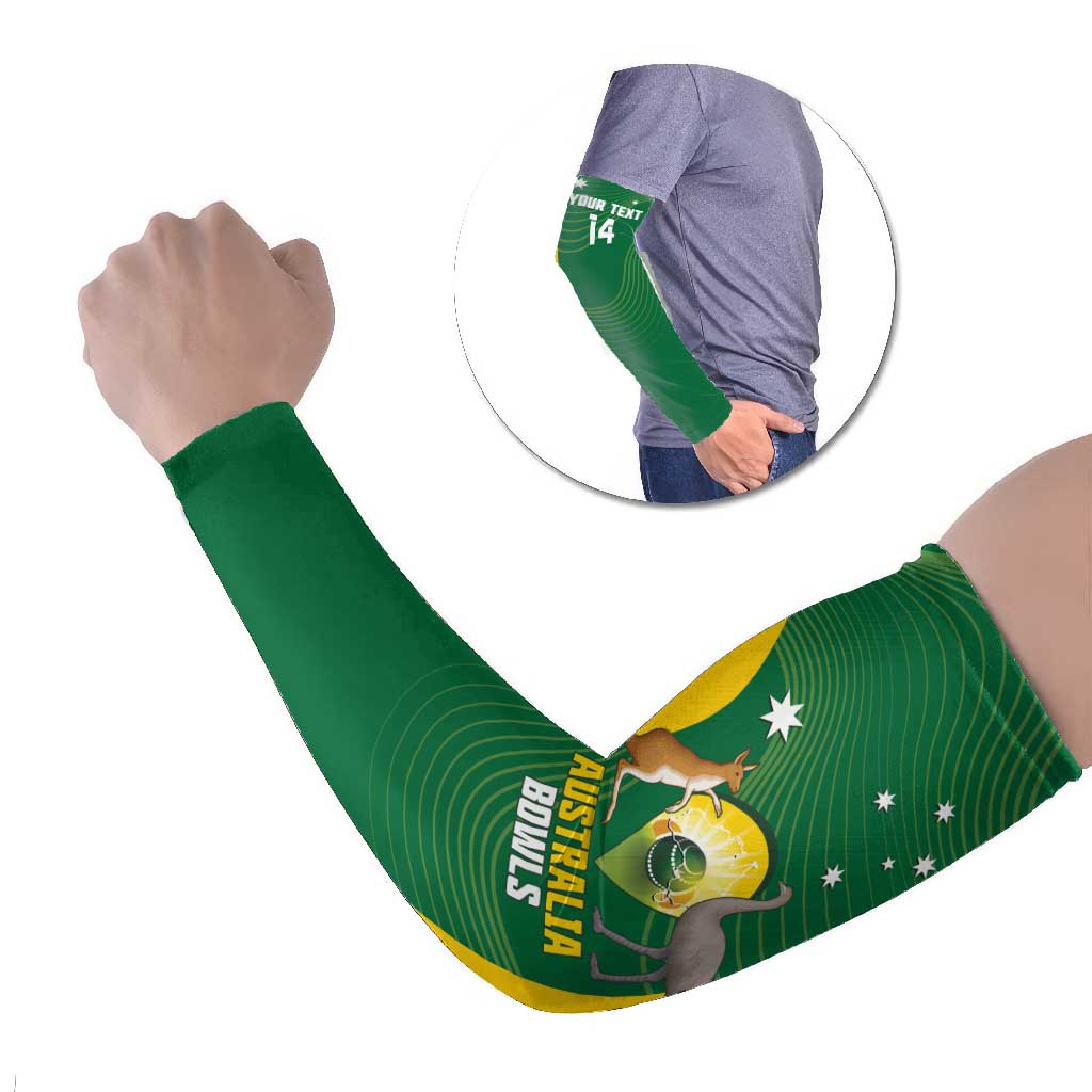 Custom Bowls Australia Arm Sleeves National Color Curve Sporty - Aussie Hoodie