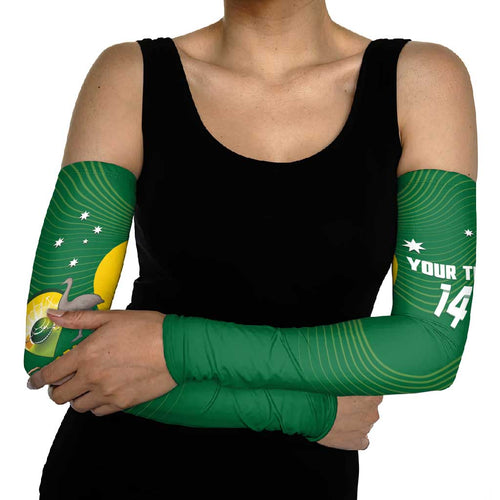 Custom Bowls Australia Arm Sleeves National Color Curve Sporty - Aussie Hoodie