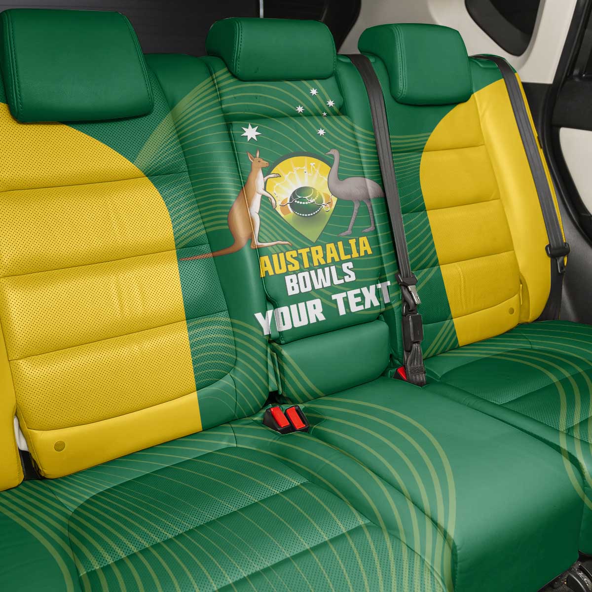 Custom Bowls Australia Back Car Seat Cover National Color Curve Sporty - Aussie Hoodie