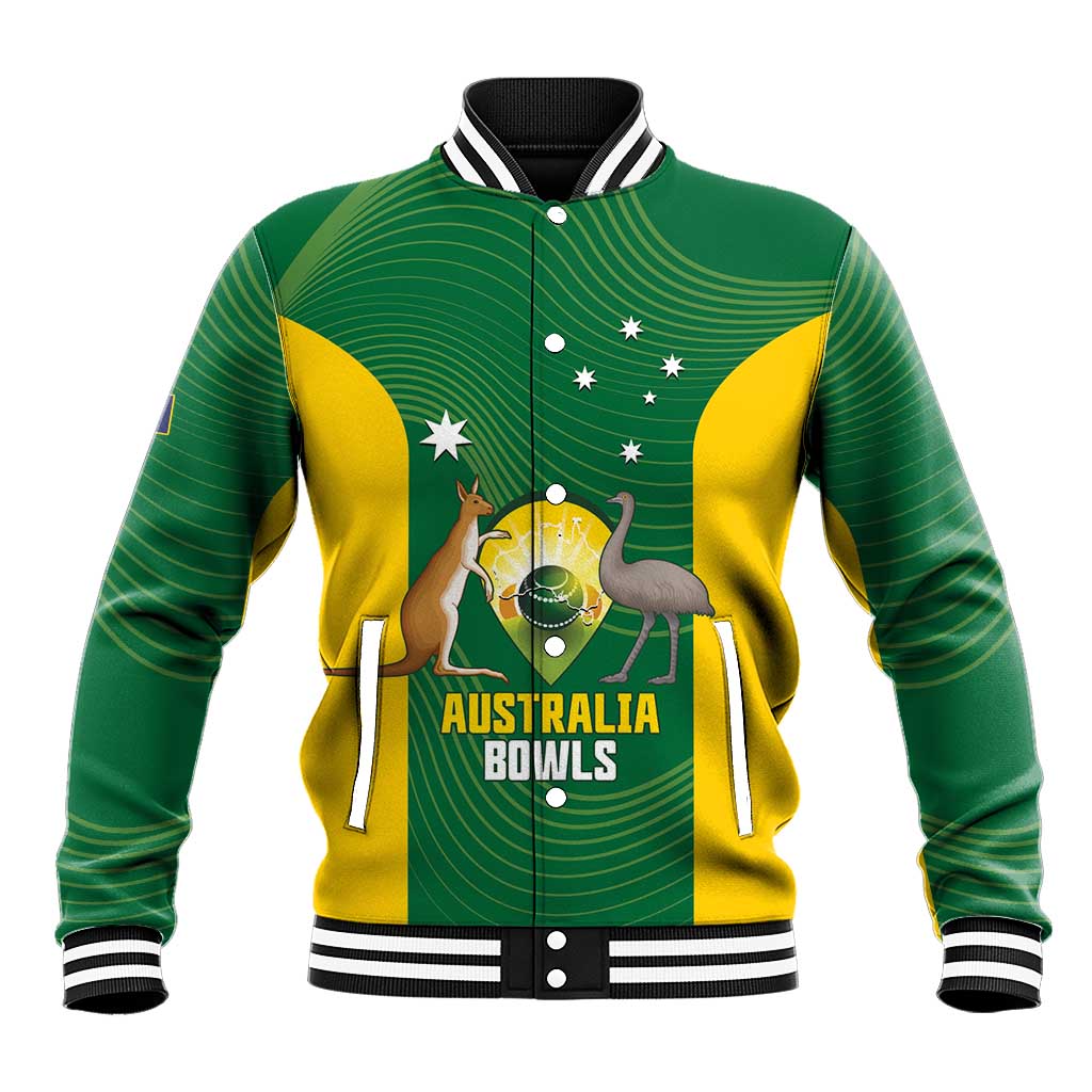 Custom Bowls Australia Baseball Jacket National Color Curve Sporty - Aussie Hoodie