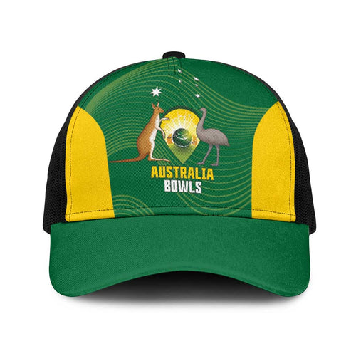 Bowls Australia Baseball Net Cap National Color Curve Sporty - Aussie Hoodie