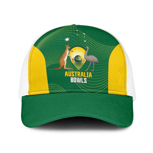 Bowls Australia Baseball Net Cap National Color Curve Sporty - Aussie Hoodie