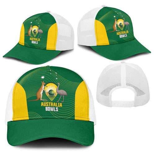 Bowls Australia Baseball Net Cap National Color Curve Sporty - Aussie Hoodie