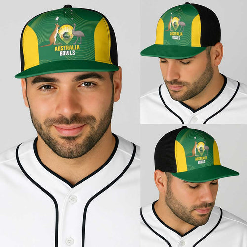 Bowls Australia Baseball Net Cap National Color Curve Sporty - Aussie Hoodie