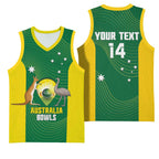 Custom Bowls Australia Basketball Jersey National Color Curve Sporty - Aussie Hoodie