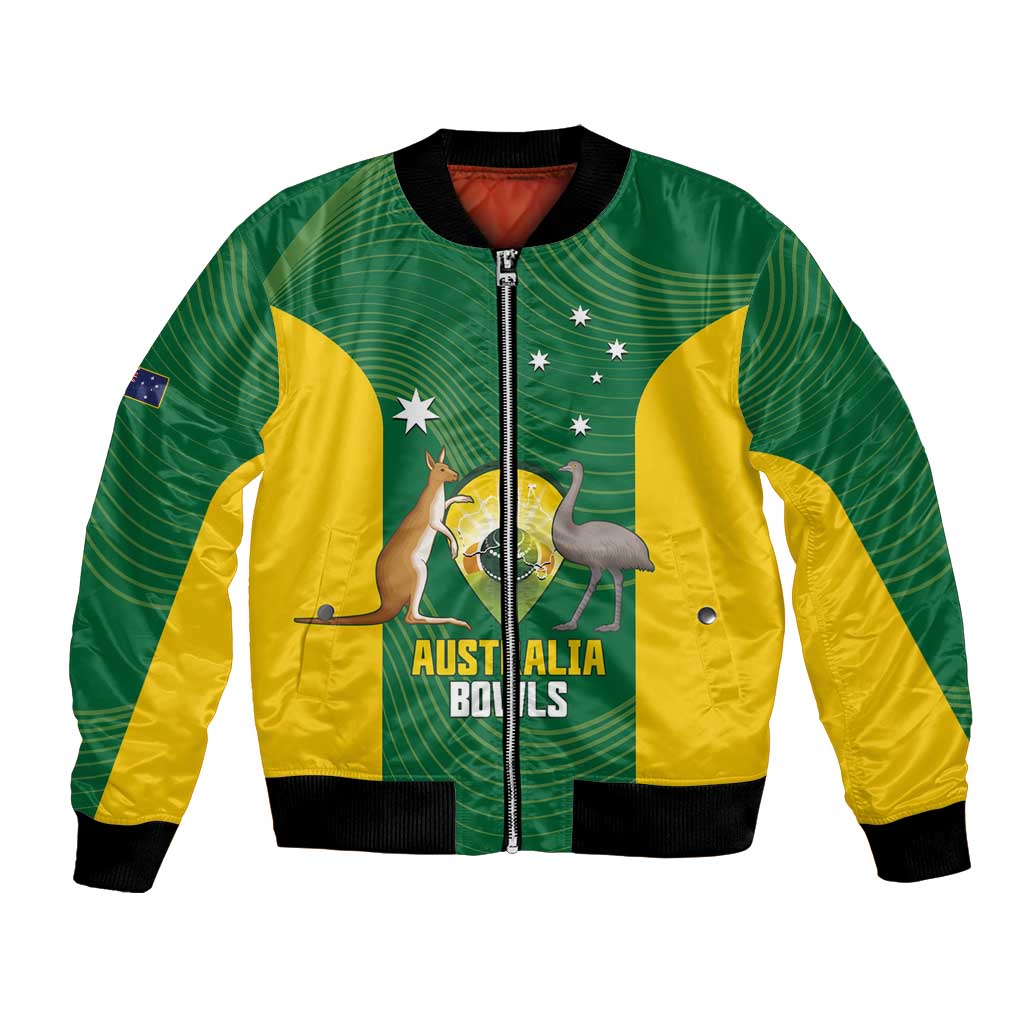Custom Bowls Australia Bomber Jacket National Color Curve Sporty - Aussie Hoodie