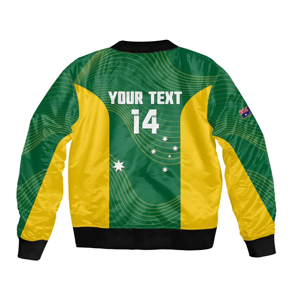 Custom Bowls Australia Bomber Jacket National Color Curve Sporty - Aussie Hoodie