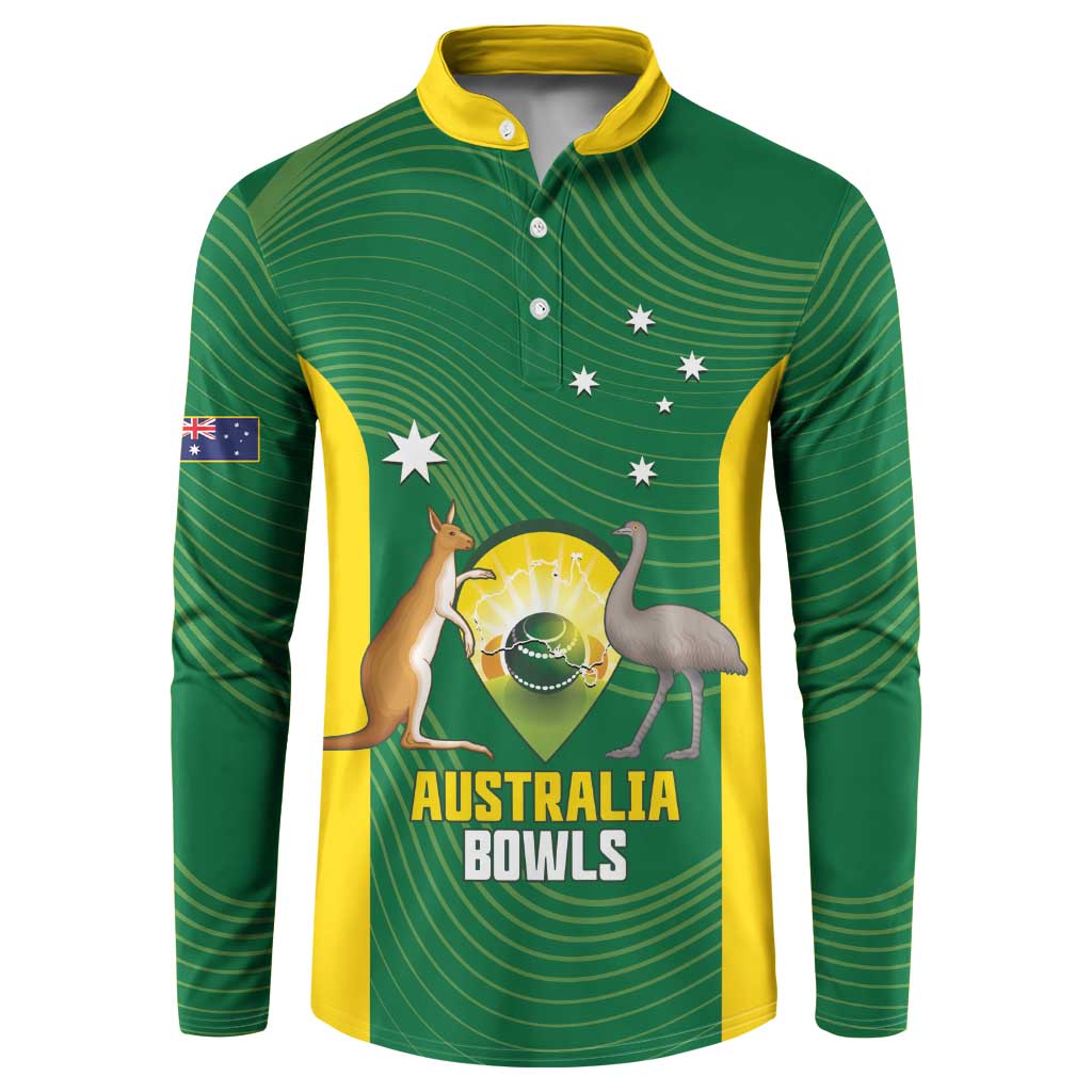 Custom Bowls Australia Button Sweatshirt National Color Curve Sporty - Aussie Hoodie