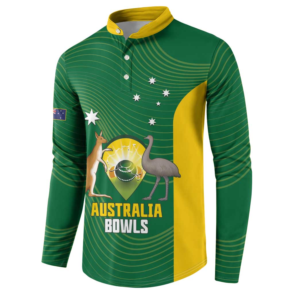 Custom Bowls Australia Button Sweatshirt National Color Curve Sporty - Aussie Hoodie