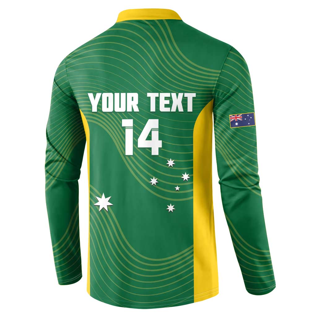 Custom Bowls Australia Button Sweatshirt National Color Curve Sporty - Aussie Hoodie
