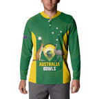 Custom Bowls Australia Button Sweatshirt National Color Curve Sporty - Aussie Hoodie
