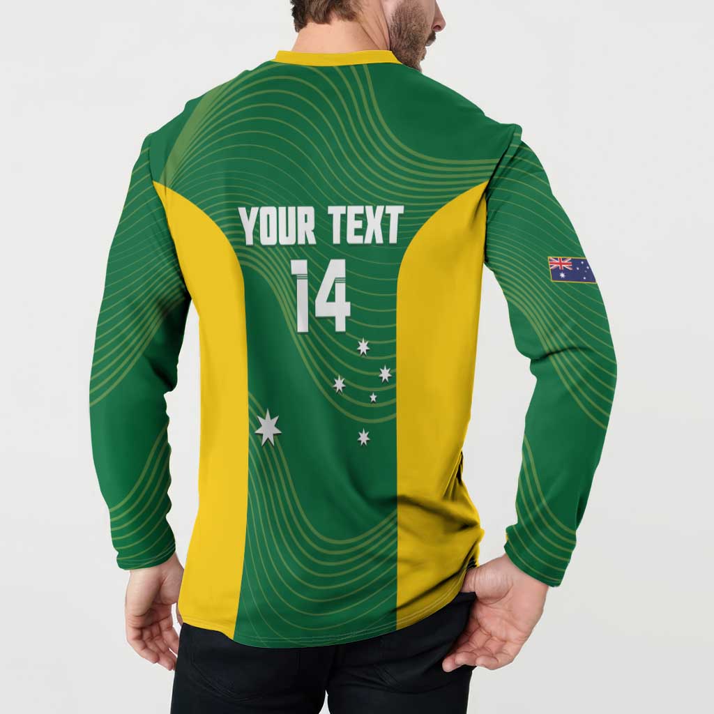 Custom Bowls Australia Button Sweatshirt National Color Curve Sporty - Aussie Hoodie