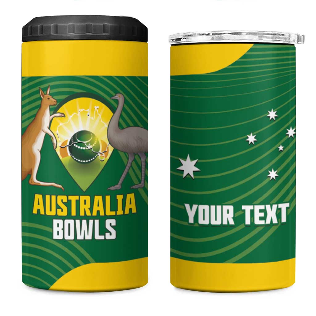 Custom Bowls Australia 4 in 1 Can Cooler Tumbler National Color Curve Sporty - Aussie Hoodie