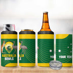 Custom Bowls Australia 4 in 1 Can Cooler Tumbler National Color Curve Sporty - Aussie Hoodie