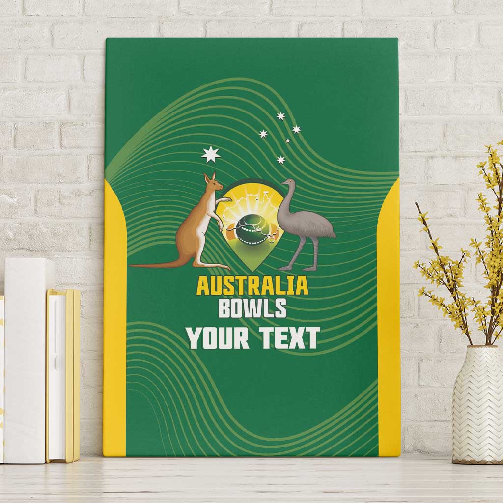 Custom Bowls Australia Canvas Wall Art National Color Curve Sporty - Aussie Hoodie