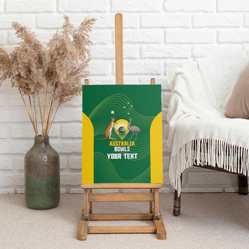Custom Bowls Australia Canvas Wall Art National Color Curve Sporty - Aussie Hoodie