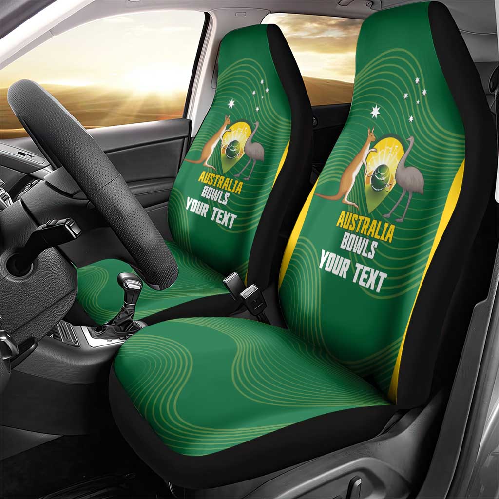 Custom Bowls Australia Car Seat Cover National Color Curve Sporty - Aussie Hoodie