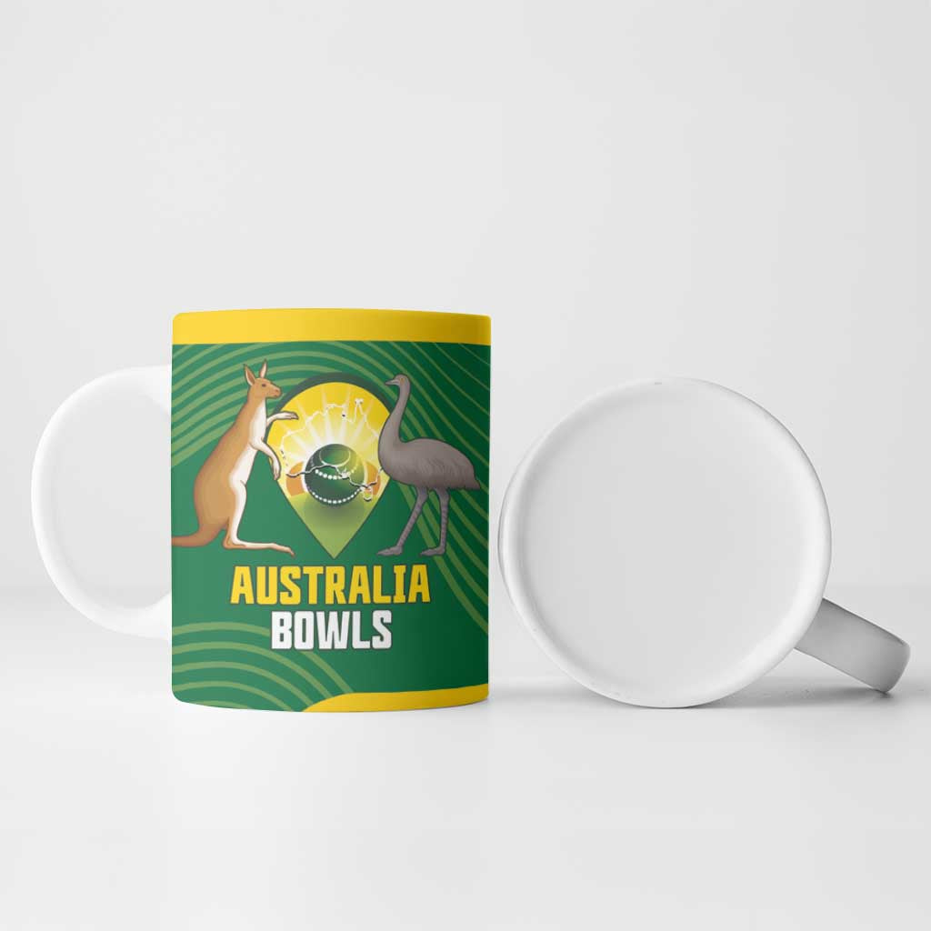 Custom Bowls Australia Ceramic Mug National Color Curve Sporty - Aussie Hoodie