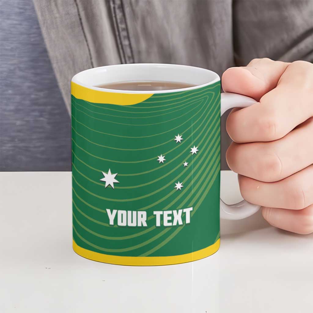 Custom Bowls Australia Ceramic Mug National Color Curve Sporty - Aussie Hoodie