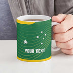 Custom Bowls Australia Ceramic Mug National Color Curve Sporty - Aussie Hoodie