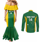 Custom Bowls Australia Couples Matching Mermaid Dress and Long Sleeve Button Shirt National Color Curve Sporty - Aussie Hoodie