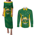Custom Bowls Australia Couples Matching Puletasi and Long Sleeve Button Shirt National Color Curve Sporty - Aussie Hoodie