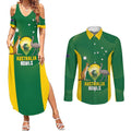 Custom Bowls Australia Couples Matching Summer Maxi Dress and Long Sleeve Button Shirt National Color Curve Sporty - Aussie Hoodie