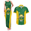 Custom Bowls Australia Couples Matching Tank Maxi Dress and Hawaiian Shirt National Color Curve Sporty - Aussie Hoodie