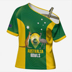 Custom Bowls Australia Cross Shoulder Shirt National Color Curve Sporty - Aussie Hoodie