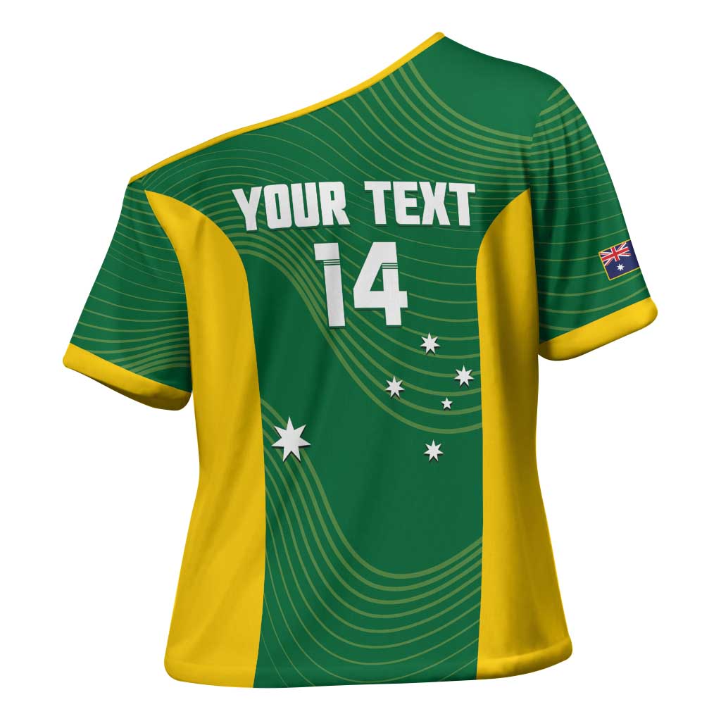 Custom Bowls Australia Cross Shoulder Shirt National Color Curve Sporty - Aussie Hoodie